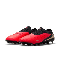 Nike Phantom 6 Low Pro (FG) Gras Football Boots Black Bright Red Gold