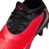 Nike Phantom 6 Low Pro (FG) Gras Football Boots Black Bright Red Gold