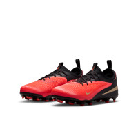 Nike Phantom 6 Low Academy (MG) Grass/Artificial Grass Football Boots Kids Black Bright Red Gold