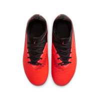 Nike Phantom 6 Low Academy (MG) Grass/Artificial Grass Football Boots Kids Black Bright Red Gold