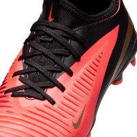Nike Phantom 6 Low Academy (MG) Grass/Artificial Grass Football Boots Kids Black Bright Red Gold