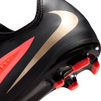 Nike Phantom 6 Low Academy (MG) Grass/Artificial Grass Football Boots Kids Black Bright Red Gold