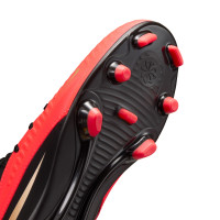 Nike Phantom 6 High Club (MG) Grass/Artificial Grass Football Boots Kids Black Bright Red Gold