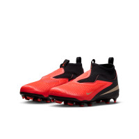 Nike Phantom 6 High Academy (MG) Grass/Artificial Grass Football Boots Kids Black Bright Red Gold