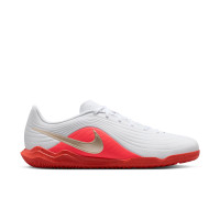 Nike Tiempo Maestro Club (IN) Zaalvoetbalschoenen Wit Felrood Goud
