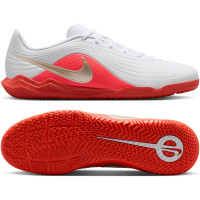 Nike Tiempo Maestro Club (IN) Zaalvoetbalschoenen Wit Felrood Goud