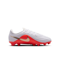 Nike Tiempo Maestro Academy (MG) Grass/Artificial Grass Football Boots Kids White Bright Red Gold