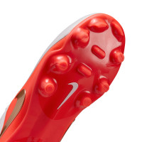 Nike Tiempo Maestro Academy (MG) Grass/Artificial Grass Football Boots Kids White Bright Red Gold
