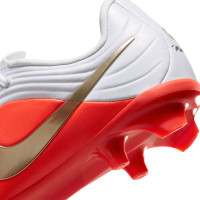 Nike Tiempo Maestro Academy (MG) Grass/Artificial Grass Football Boots Kids White Bright Red Gold