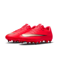 Nike Mercurial Vapor 17 Academy (SG) Iron Stud Anti-Clog Football Boots Bright Red Black Gold