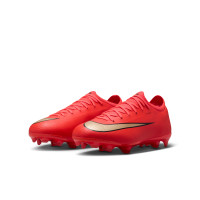 Nike Mercurial Vapor 17 Pro (FG) Gras Kids Football Boots Bright Red Black Gold