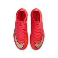 Nike Mercurial Vapor 17 Pro (FG) Gras Kids Football Boots Bright Red Black Gold