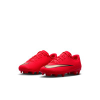 Nike Mercurial Vapor 17 Club (MG) Gras / Kunstgras Voetbalschoenen Peuters/Kleuters Felrood Zwart Goud