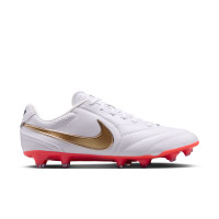 Nike Tiempo Ligera Pro (FG) Gras Football Boots White Gold Bright Red
