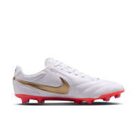 Nike Tiempo Ligera Pro (FG) Gras Football Boots White Gold Bright Red