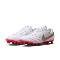 Nike Tiempo Ligera Pro (FG) Gras Football Boots White Gold Bright Red
