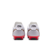 Nike Tiempo Ligera Pro (FG) Gras Football Boots White Gold Bright Red