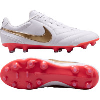 Nike Tiempo Ligera Pro (FG) Gras Football Boots White Gold Bright Red