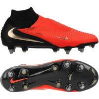 Nike Phantom 6 High Elite (SG) Iron Stud Football Boots Black Bright Red Gold