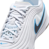 Nike Tiempo Reactgato (IN) Zaalvoetbalschoenen Wit Lichtblauw Zwart Grijs