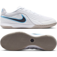 Nike Tiempo Reactgato (IN) Zaalvoetbalschoenen Wit Lichtblauw Zwart Grijs