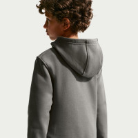 Nike Club Fleece Hoodie Kids Donkergrijs Wit