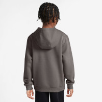 Nike Club Fleece Hoodie Kids Donkergrijs Wit