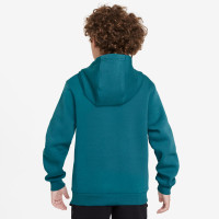 Nike Club Fleece Hoodie Kids Turquoise Wit