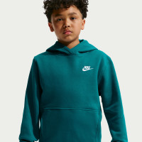 Nike Club Fleece Hoodie Kids Turquoise Wit