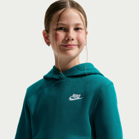 Nike Club Fleece Hoodie Kids Turquoise Wit