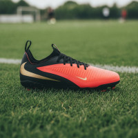 Nike Phantom 6 Low Academy (MG) Grass/Artificial Grass Football Boots Kids Black Bright Red Gold