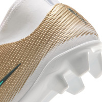 Nike Mercurial Superfly 11 Mbappé Club Gras / Kunstgras Voetbalschoenen (MG) Peuters/Kleuters Goud Groen Wit