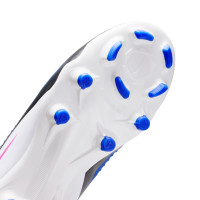 Nike Phantom 6 Academy High Gras / Kunstgras Voetbalschoenen (MG) Kids Blauw Wit Felroze
