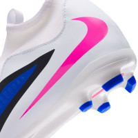 Nike Phantom 6 Academy High Gras / Kunstgras Voetbalschoenen (MG) Kids Blauw Wit Felroze