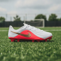 Nike Tiempo Maestro Academy (MG) Gras / Kunstgras Voetbalschoenen Peuters/Kleuters Wit Felrood Goud