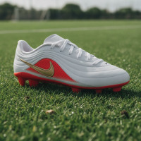 Nike Tiempo Maestro Club (MG) Gras / Kunstgras Voetbalschoenen Peuters/Kleuters Wit Felrood Goud