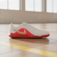 Nike Tiempo Maestro Club (IN) Zaalvoetbalschoenen Wit Felrood Goud