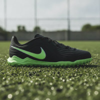 Nike Tiempo Maestro Club (TF) Turf Kids Football Boots Black Bright Green Silver Grey
