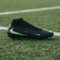Nike Phantom 6 High Pro (FG) Gras Voetbalschoenen Zwart Felgroen