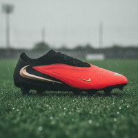 Nike Phantom 6 Low Elite (SG) IJzeren-Nop Voetbalschoenen Pro Player Zwart Felrood Goud