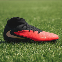 Nike Phantom 6 High Club (MG) Grass/Artificial Grass Football Boots Black Bright Red Gold