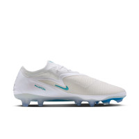 Nike Phantom 6 Low Elite (FG) Gras Voetbalschoenen Wit Turquoise