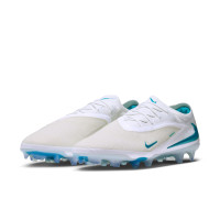 Nike Phantom 6 Low Elite (FG) Gras Voetbalschoenen Wit Turquoise
