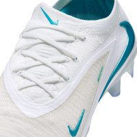 Nike Phantom 6 Low Elite (FG) Gras Voetbalschoenen Wit Turquoise