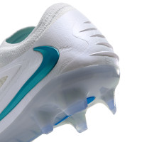 Nike Phantom 6 Low Elite (FG) Gras Voetbalschoenen Wit Turquoise