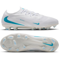 Nike Phantom 6 Low Pro (FG) Gras Voetbalschoenen Wit Turquoise
