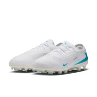 Nike Phantom 6 Low Pro (FG) Gras Voetbalschoenen Wit Turquoise