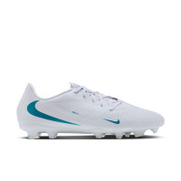 Nike Phantom 6 Low Academy (MG) Gras / Kunstgras Voetbalschoenen Wit Turquoise
