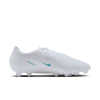 Nike Phantom 6 Low Academy (MG) Gras / Kunstgras Voetbalschoenen Wit Turquoise