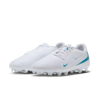 Nike Phantom 6 Low Academy (MG) Gras / Kunstgras Voetbalschoenen Wit Turquoise